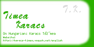 timea karacs business card